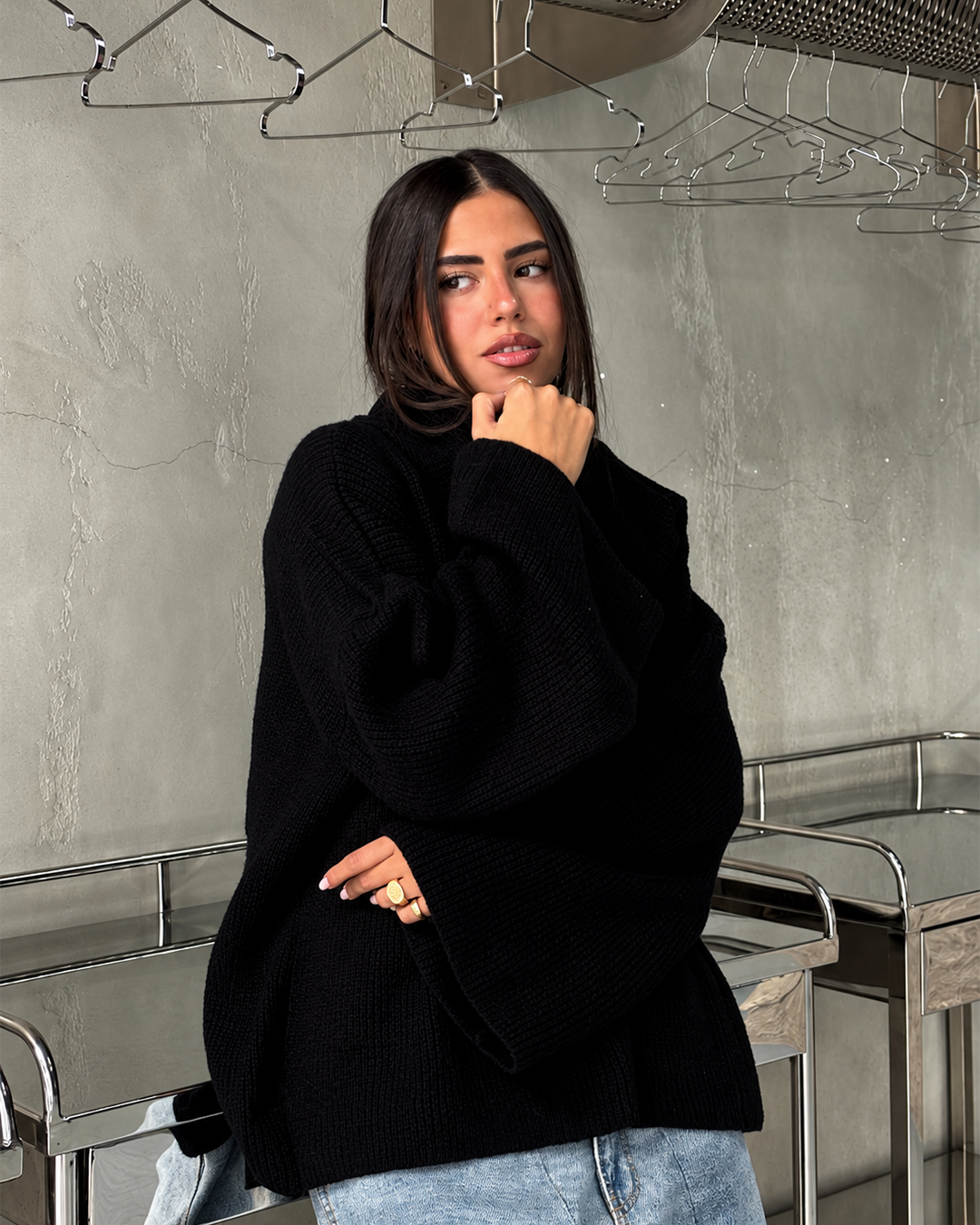 Oversized Cowl-Neck Sweater
