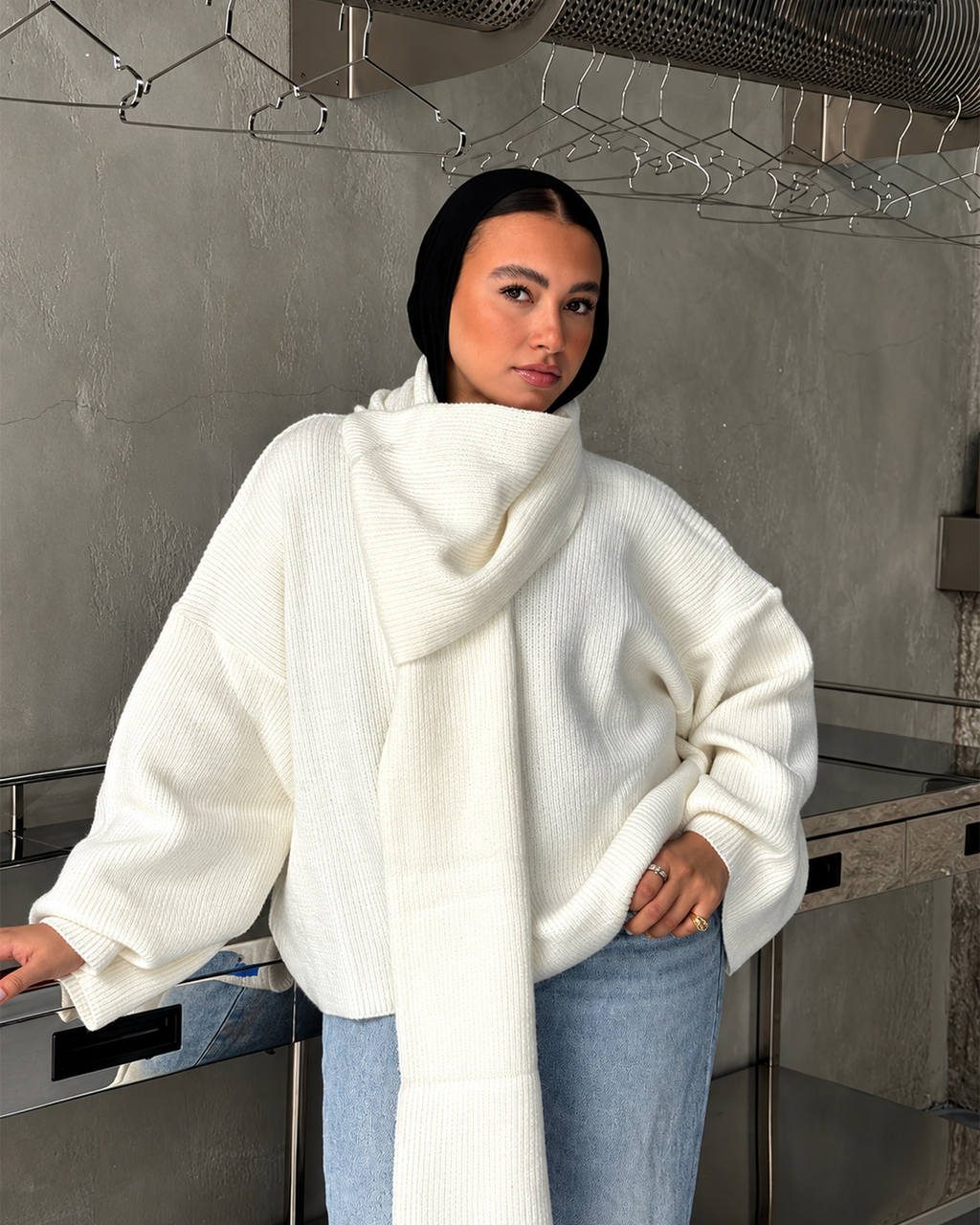 Oversized Cowl-Neck Sweater