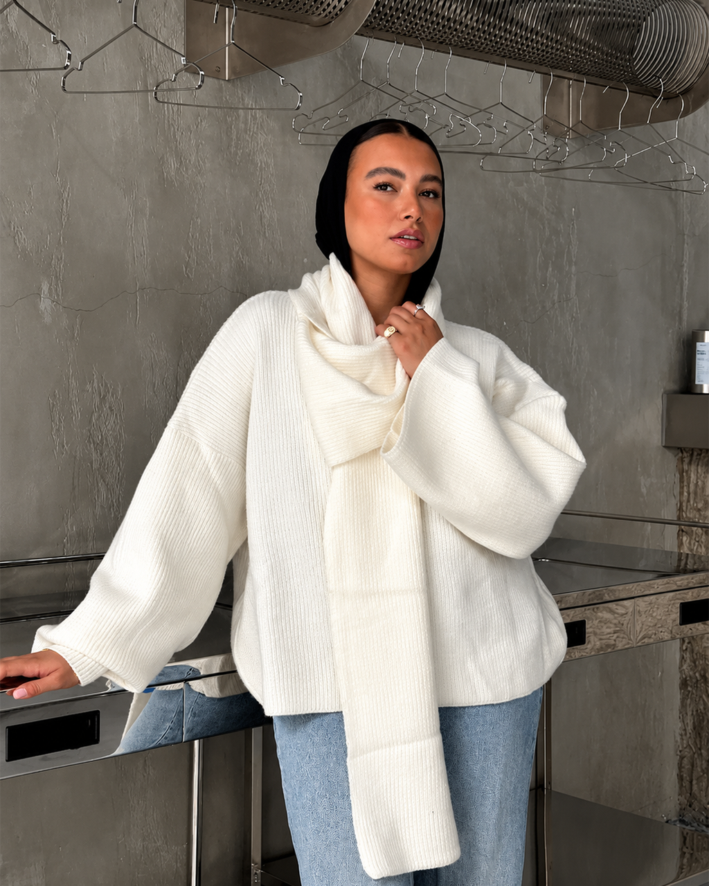 Oversized Cowl-Neck Sweater