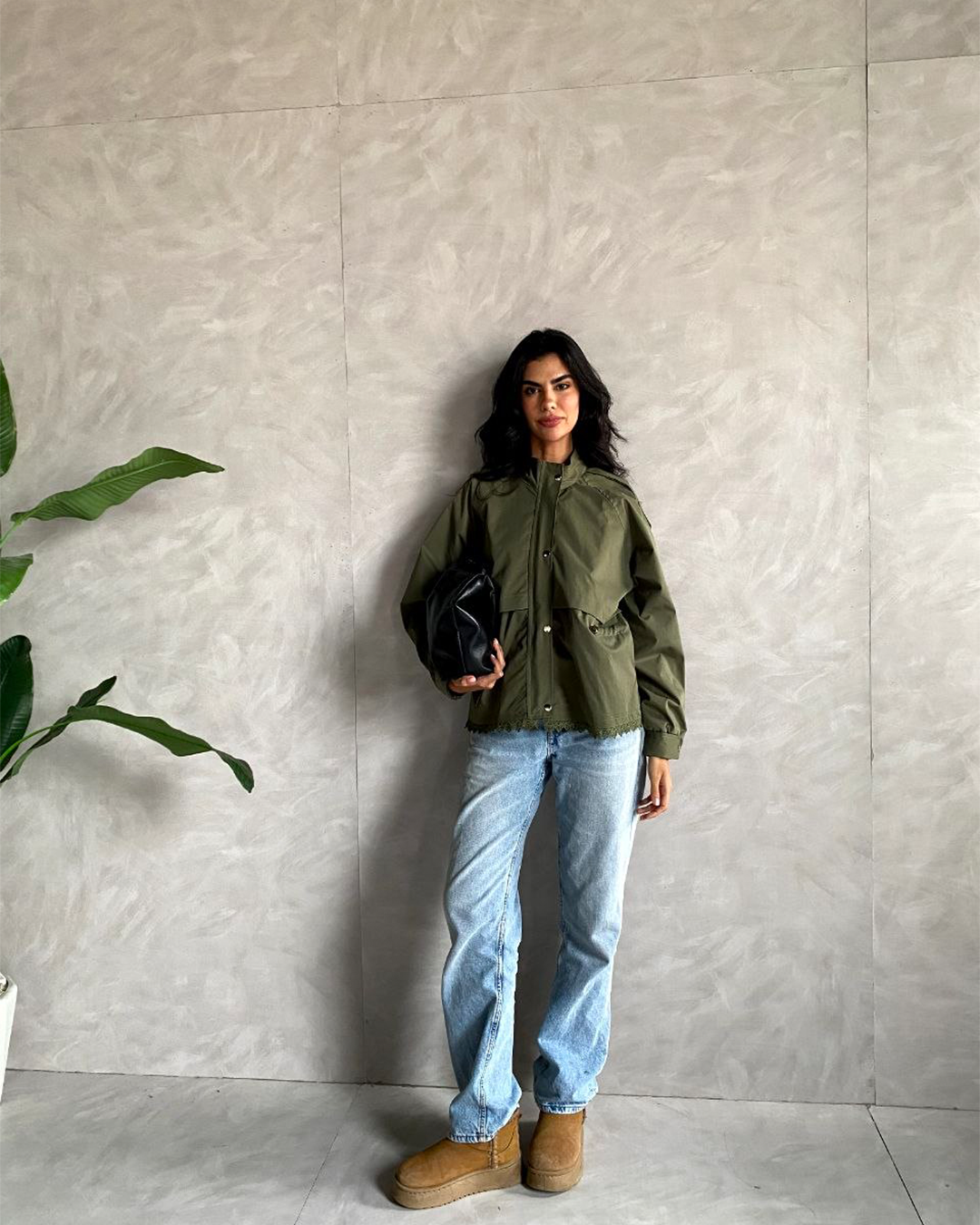 Gabardine Jacket with Floral Lace