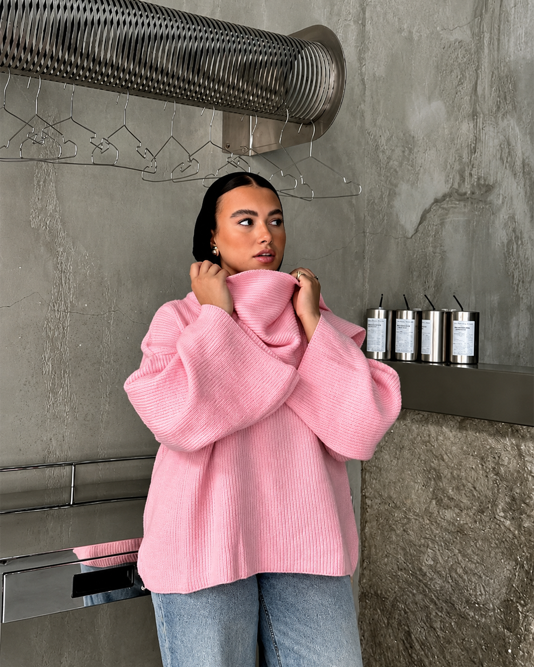 Oversized Cowl-Neck Sweater