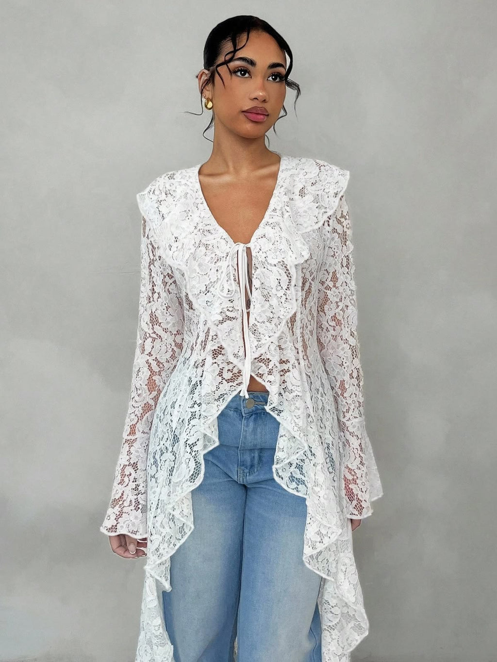Lace Sleeve Cardigan