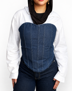 Denim corsage