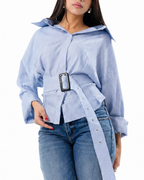 Striped Belted Shirt