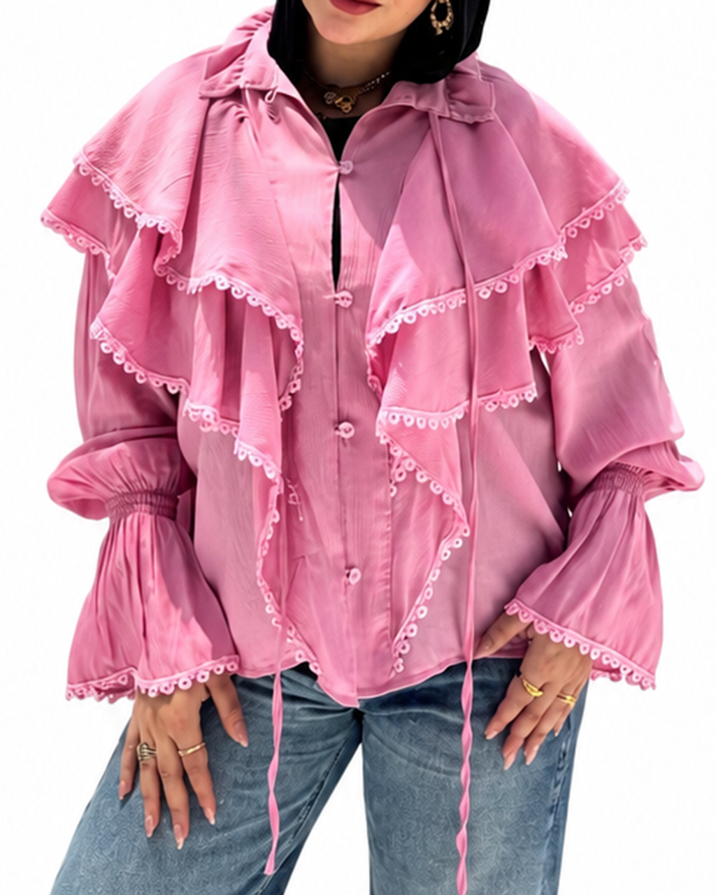Galaxy Ruffle Blouse