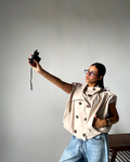 Double-Breasted High-Collar Vest