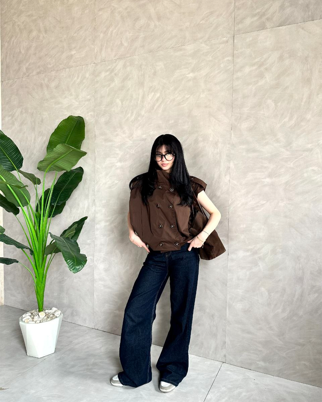 Double-Breasted High-Collar Vest