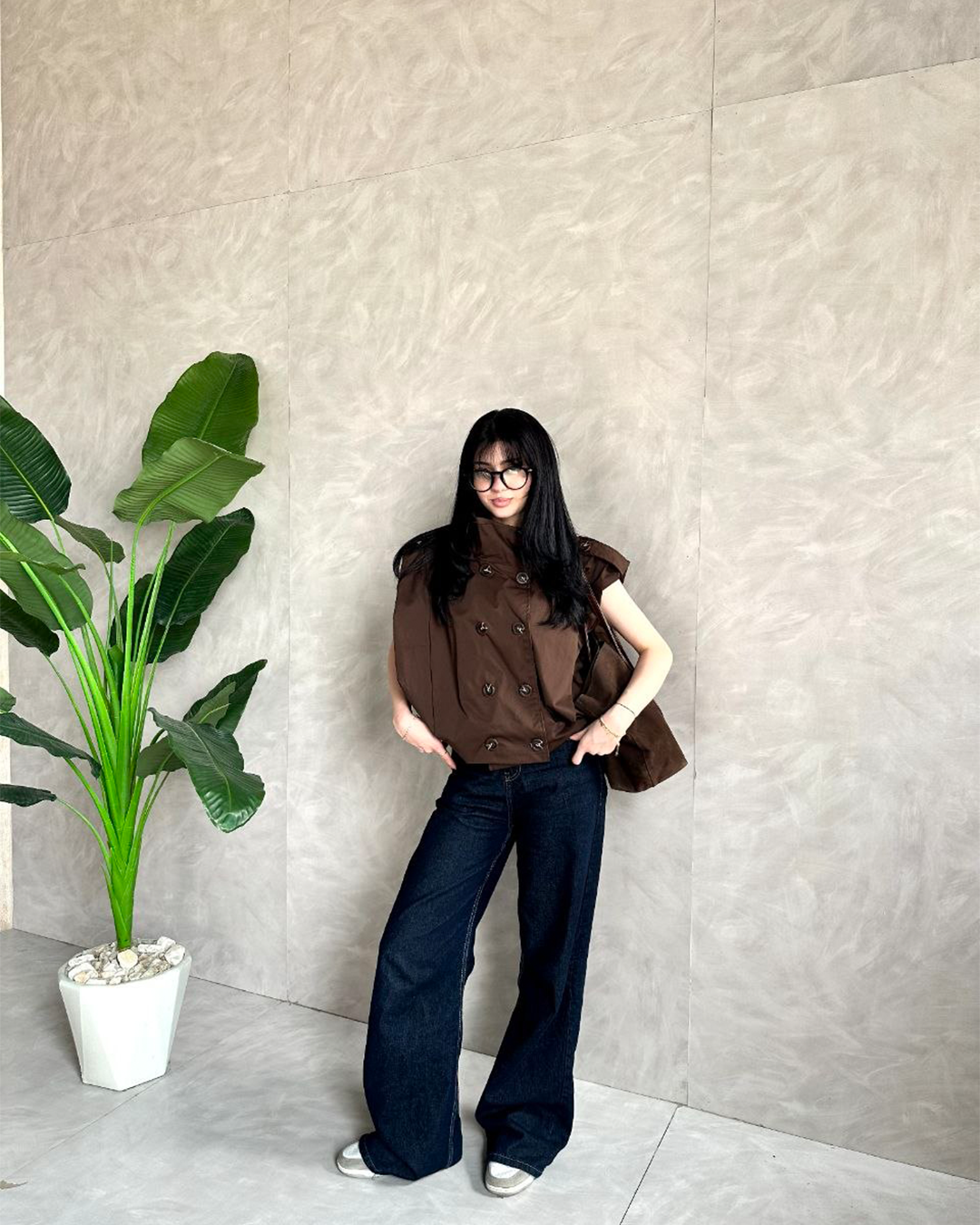 Double-Breasted High-Collar Vest