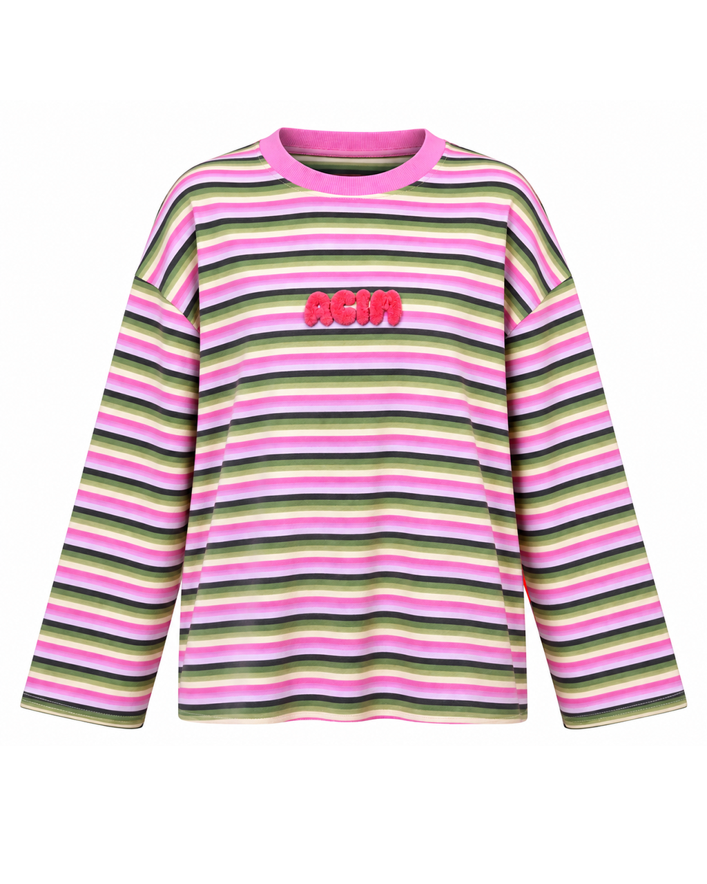 Multicolor Striped Cotton Appliqué Tee