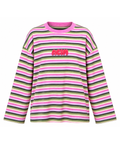 Multicolor Striped Cotton Appliqué Tee