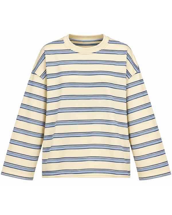 Relaxed Striped Long-Sleeve Tee