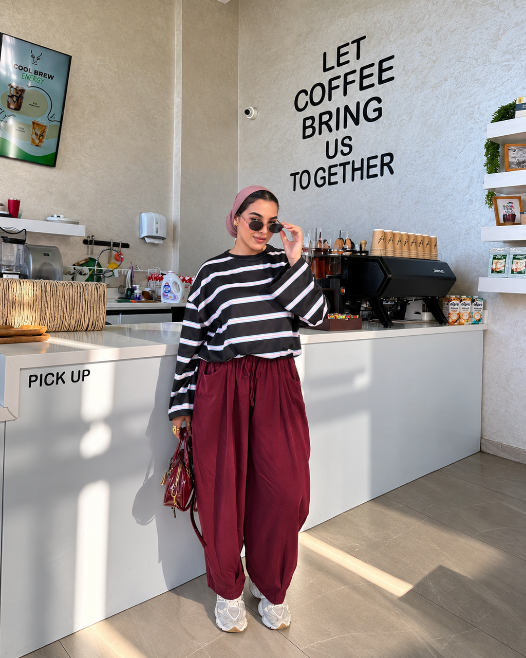 “Just a Moment” Striped Cotton Tee