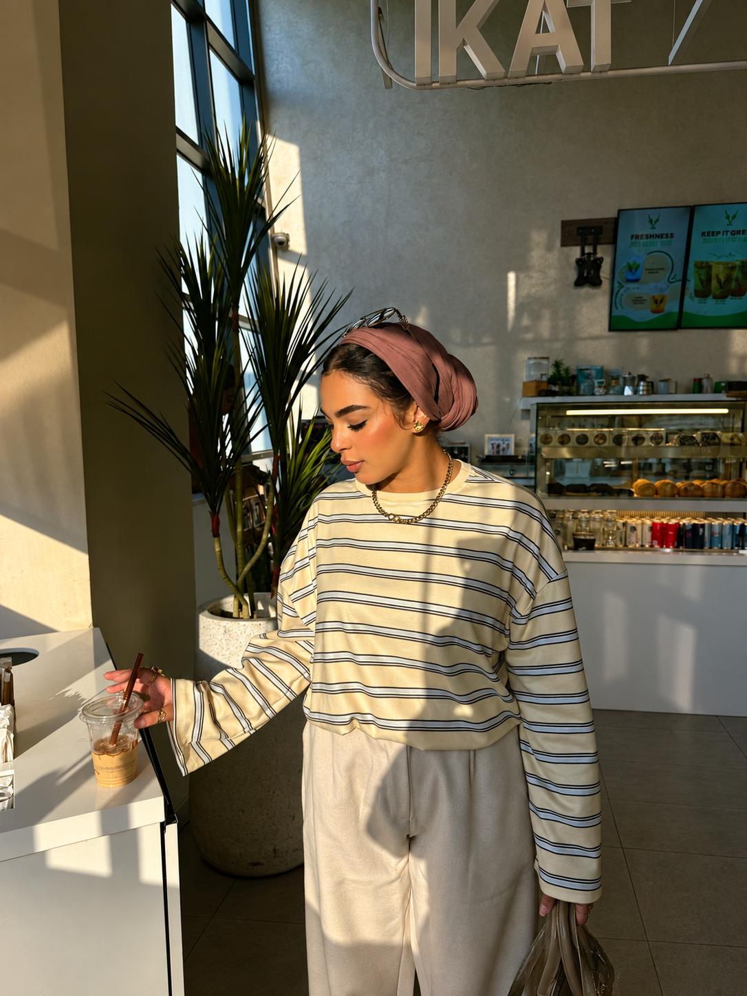 Relaxed Striped Long-Sleeve Tee