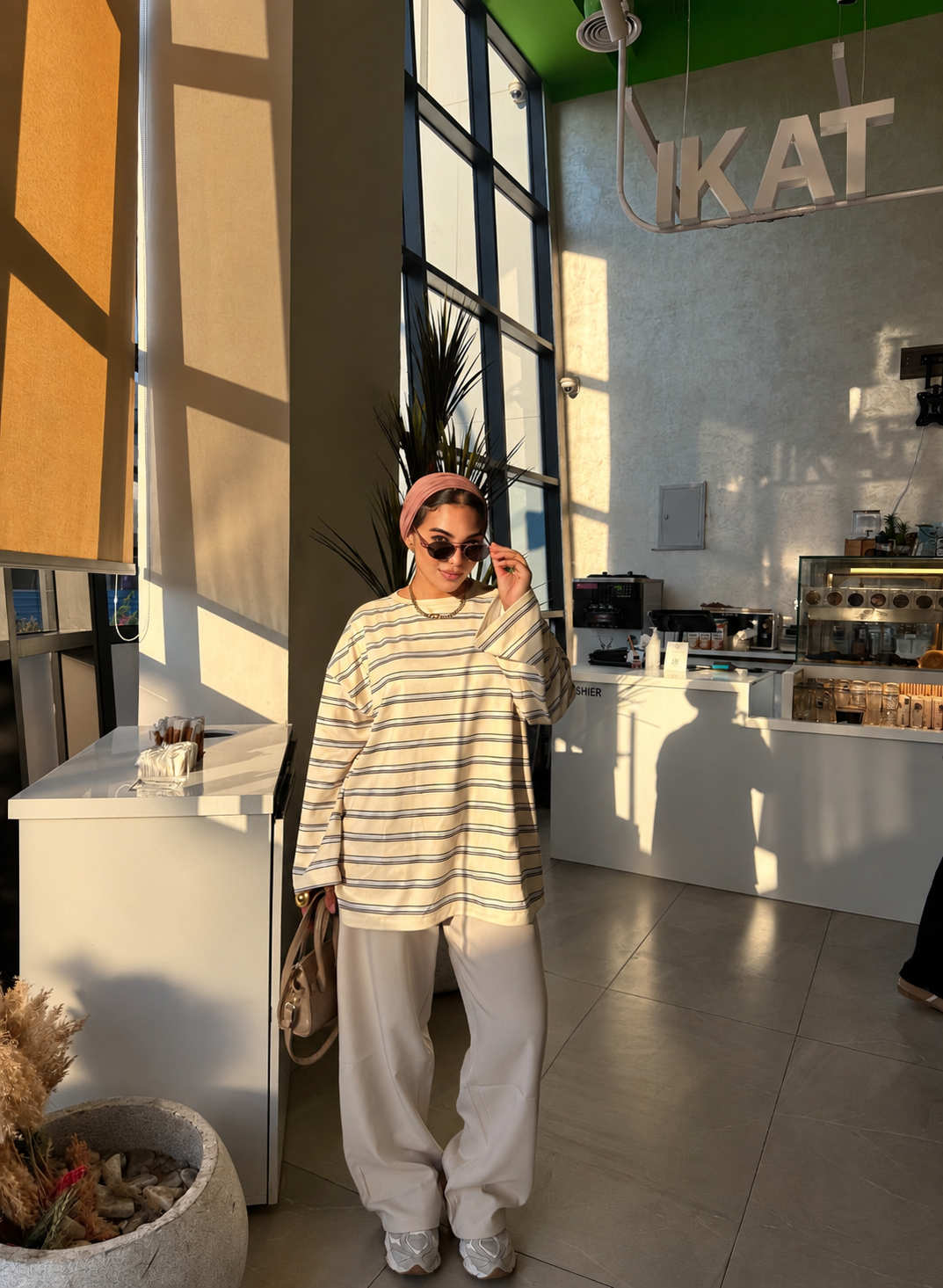 Relaxed Striped Long-Sleeve Tee