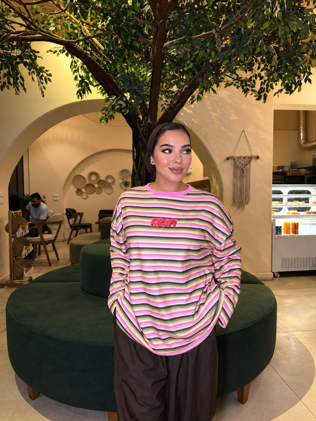 Multicolor Striped Cotton Appliqué Tee