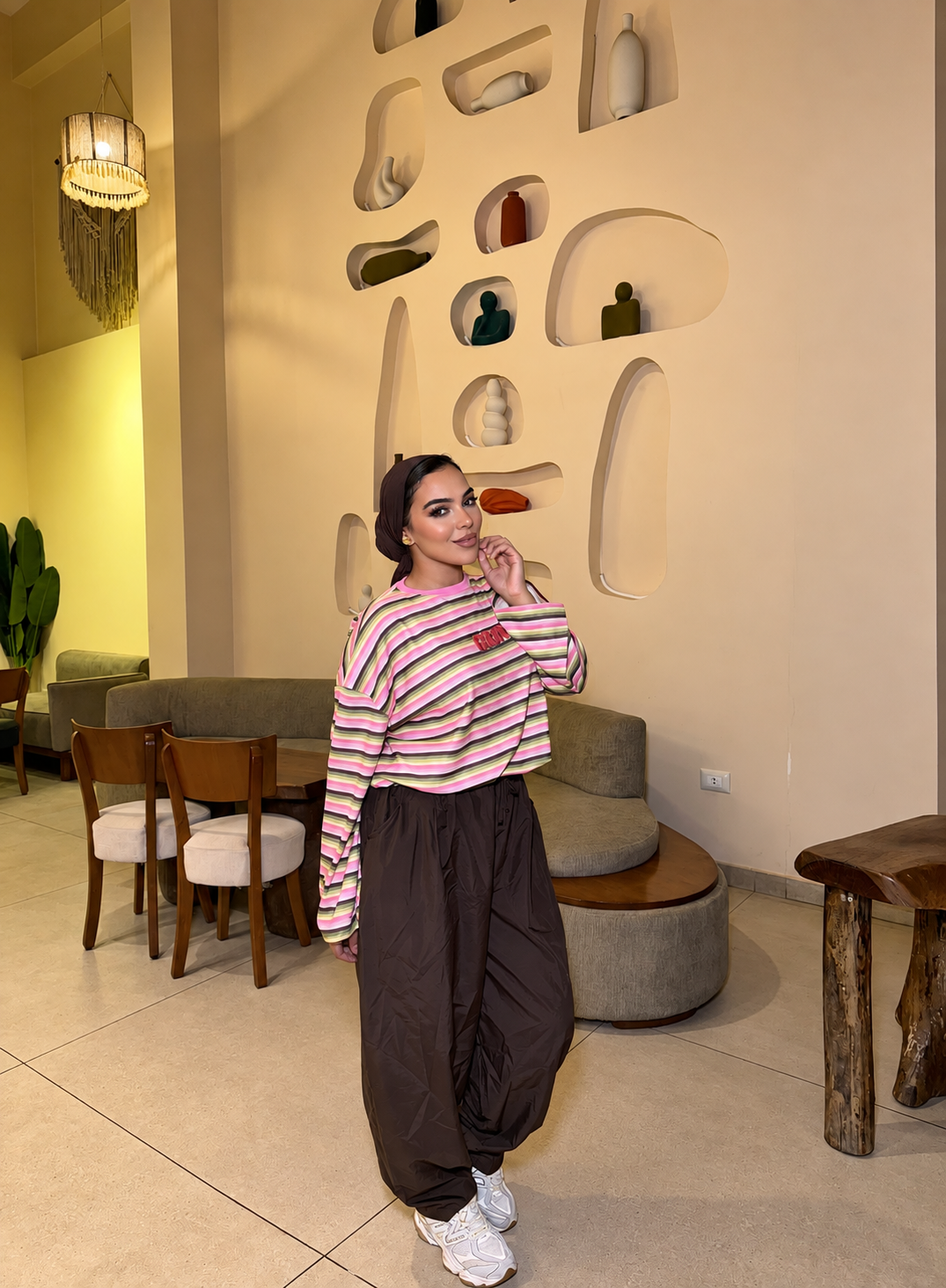 Multicolor Striped Cotton Appliqué Tee