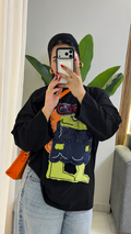 Oversized Monster Appliqué Cotton Tee