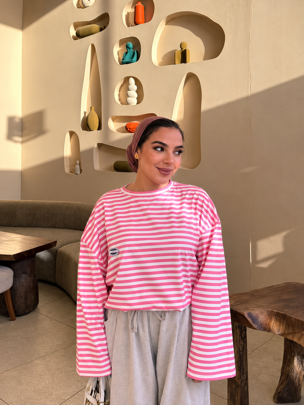 Oversized Striped Longline Cotton Tee