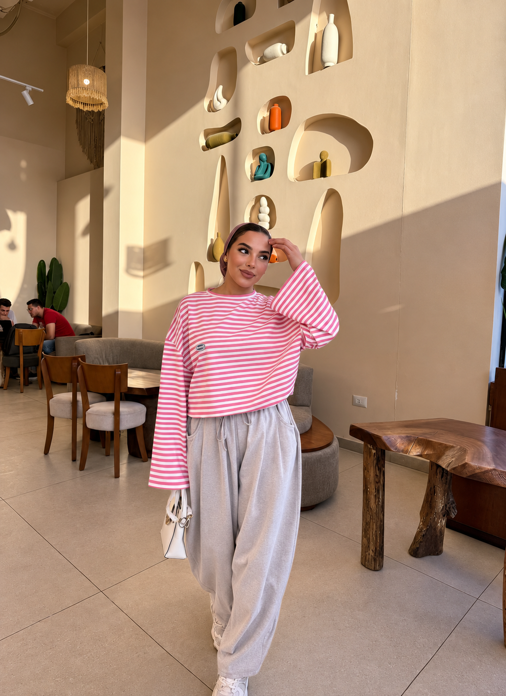Oversized Striped Longline Cotton Tee