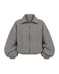 Grid-Check Bomber Jacket