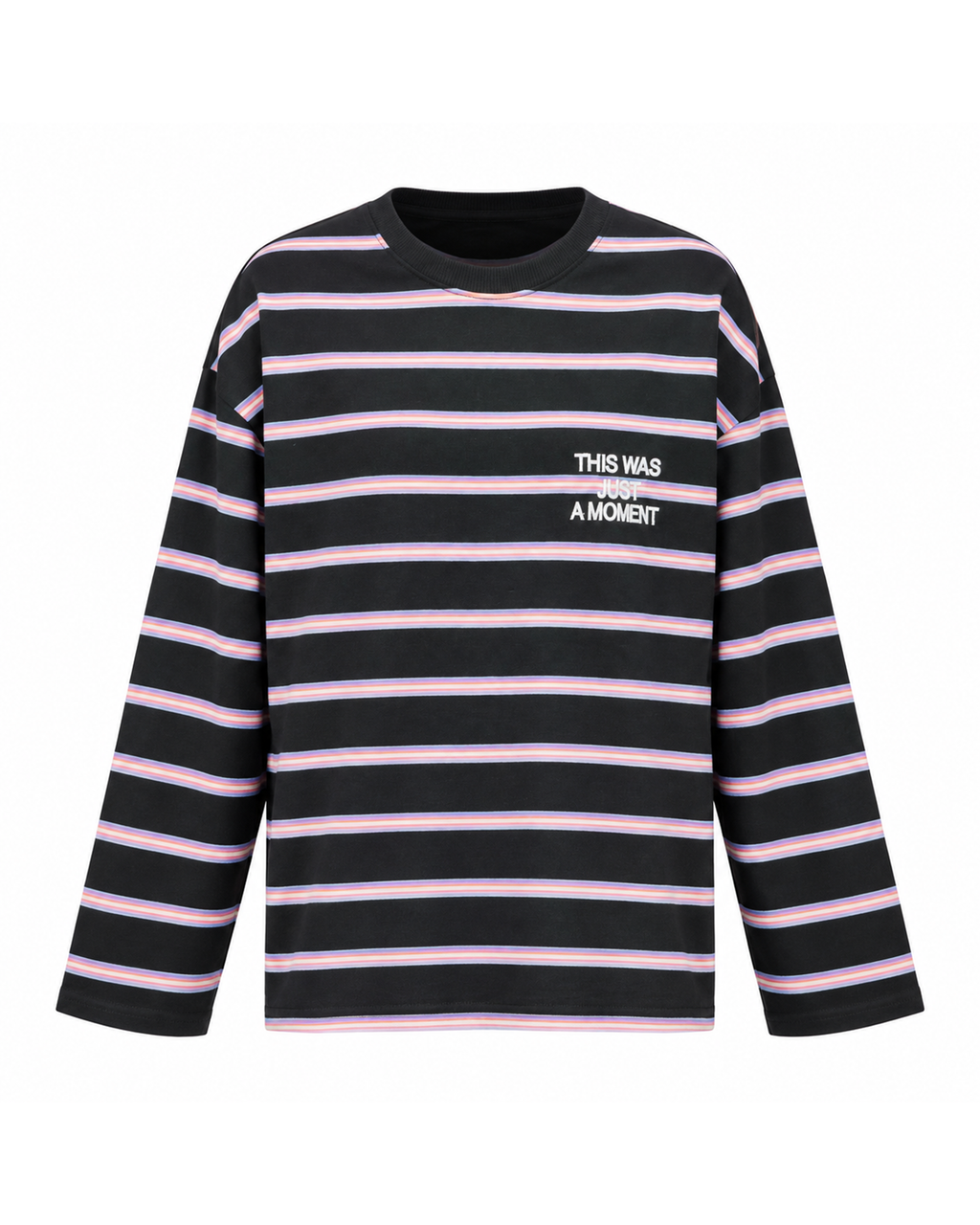 “Just a Moment” Striped Cotton Tee