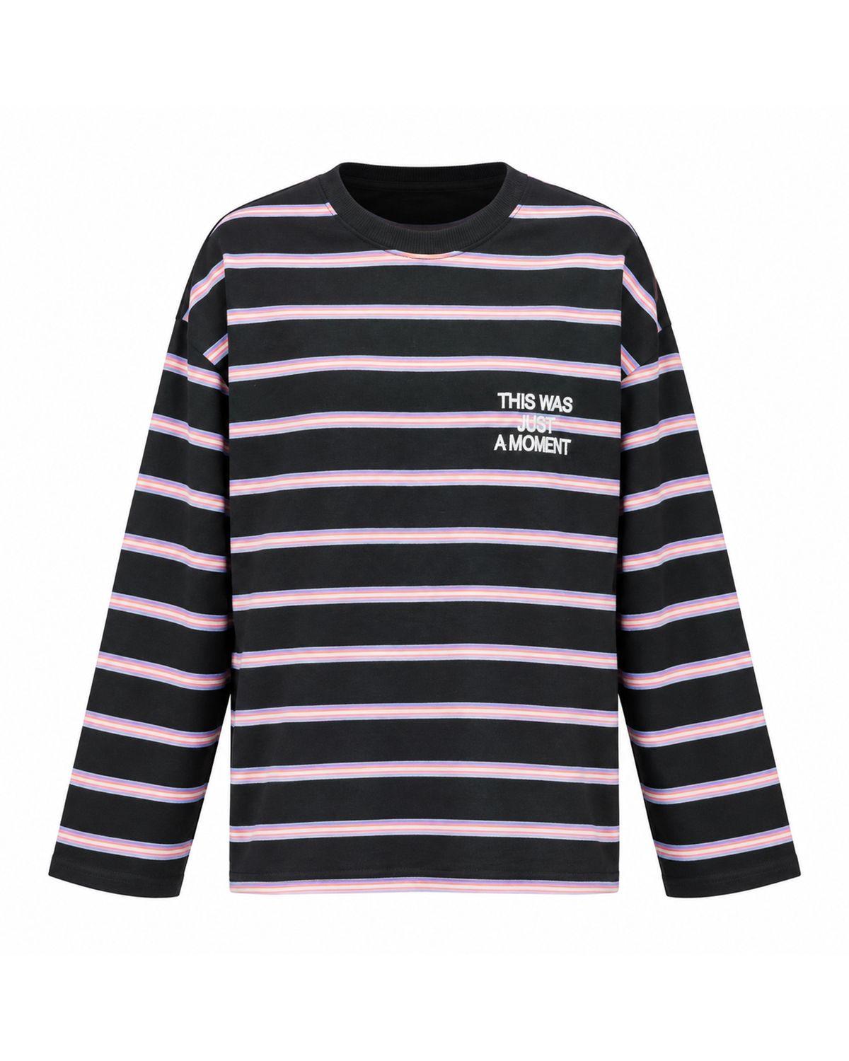 “Just a Moment” Striped Cotton Tee