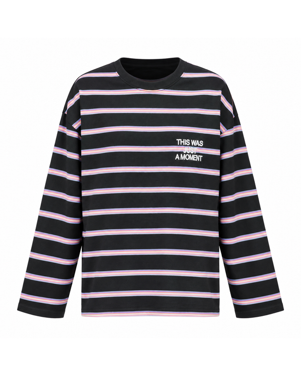 “Just a Moment” Striped Cotton Tee