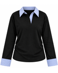 Striped Collar & Cuff Cotton Tee