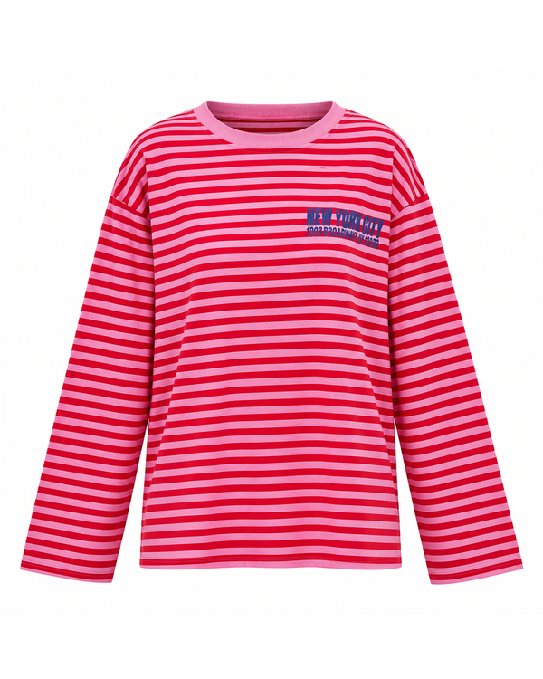 Boxy Striped Cotton Graphic Tee