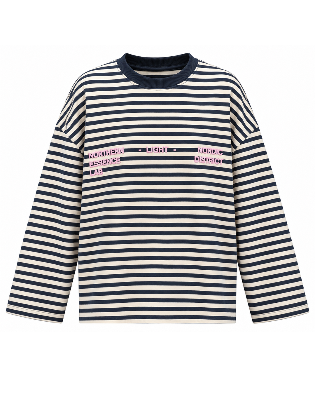 Oversized Striped Cotton Graphic Tee