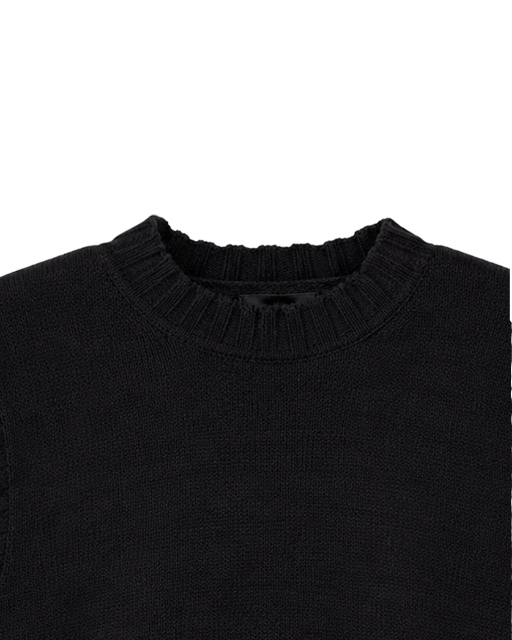 Black Shirt Ribbed Trim Knit