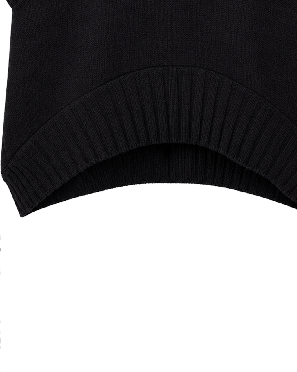 Black Shirt Ribbed Trim Knit