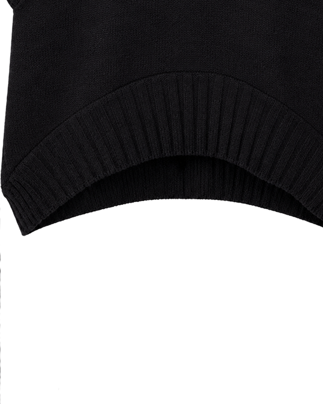Black Shirt Ribbed Trim Knit