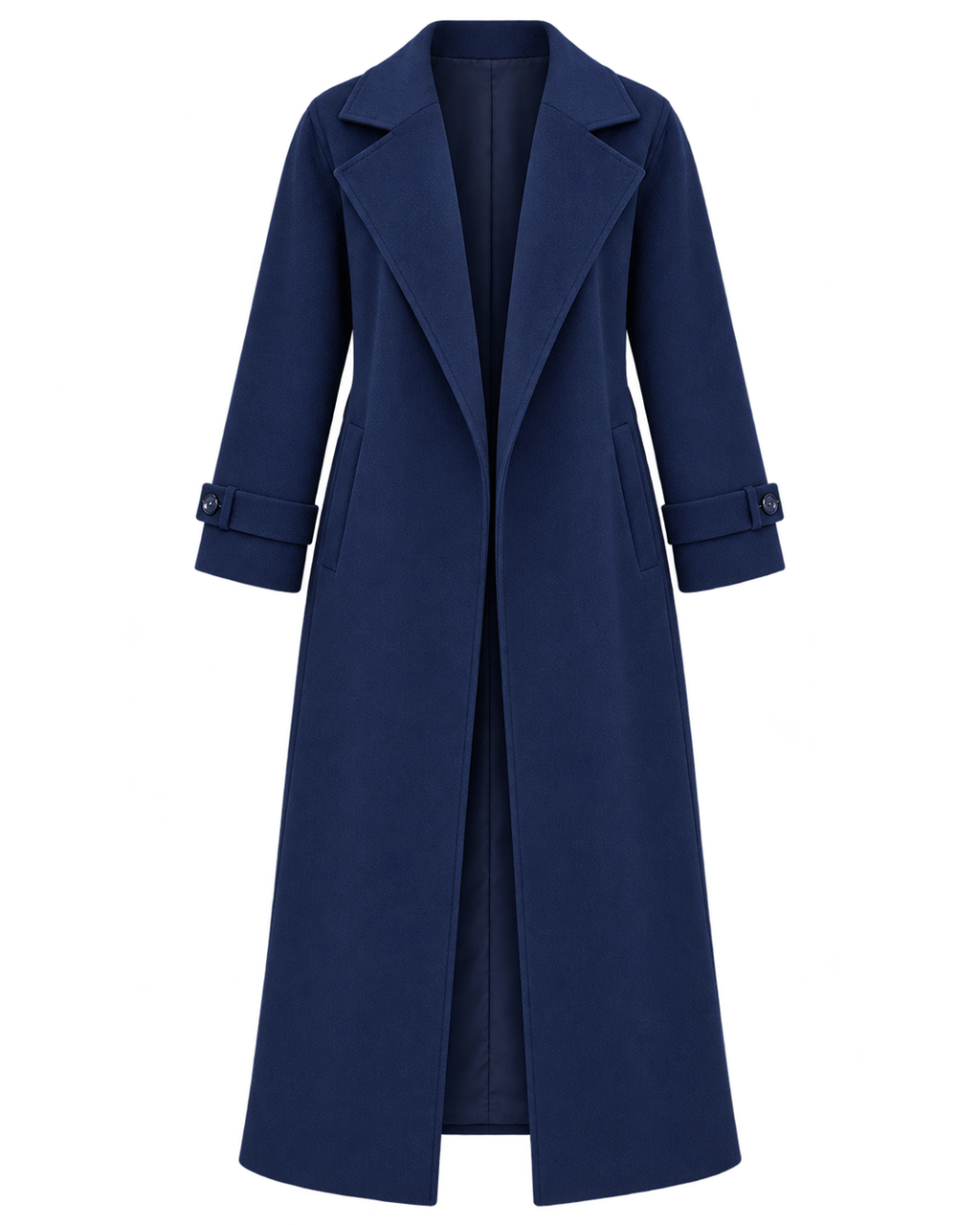 Notched-Lapel Longline Melton Coat