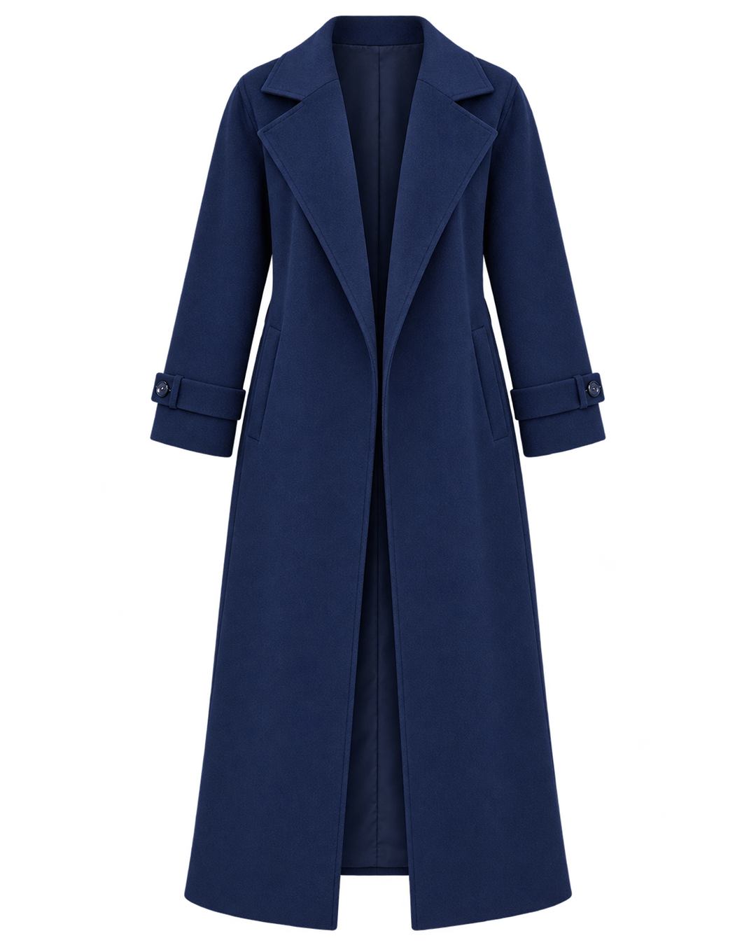 Notched-Lapel Longline Melton Coat