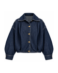 Pleated Denim Jacket