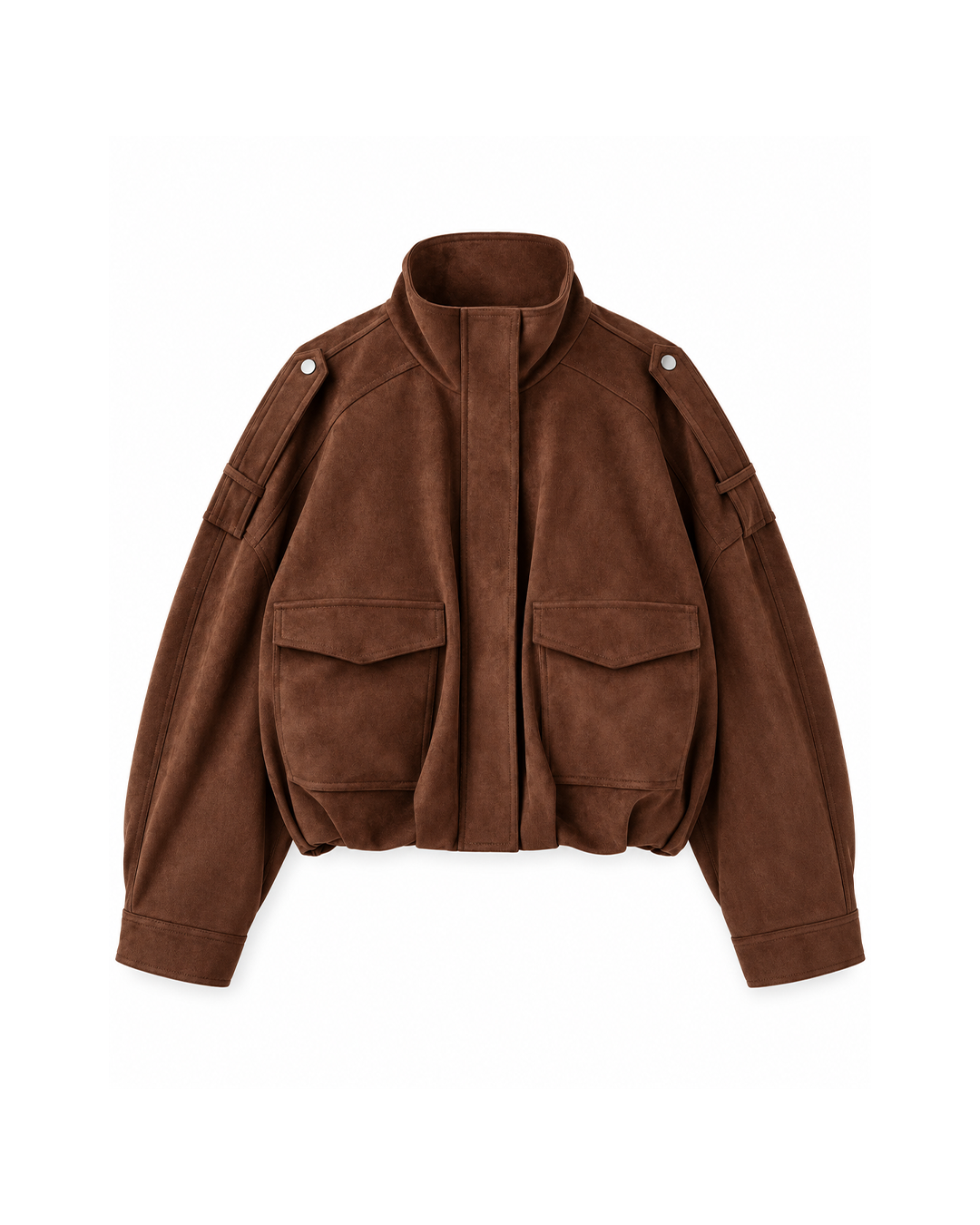 Oversized Suede-Look Utility Jacket