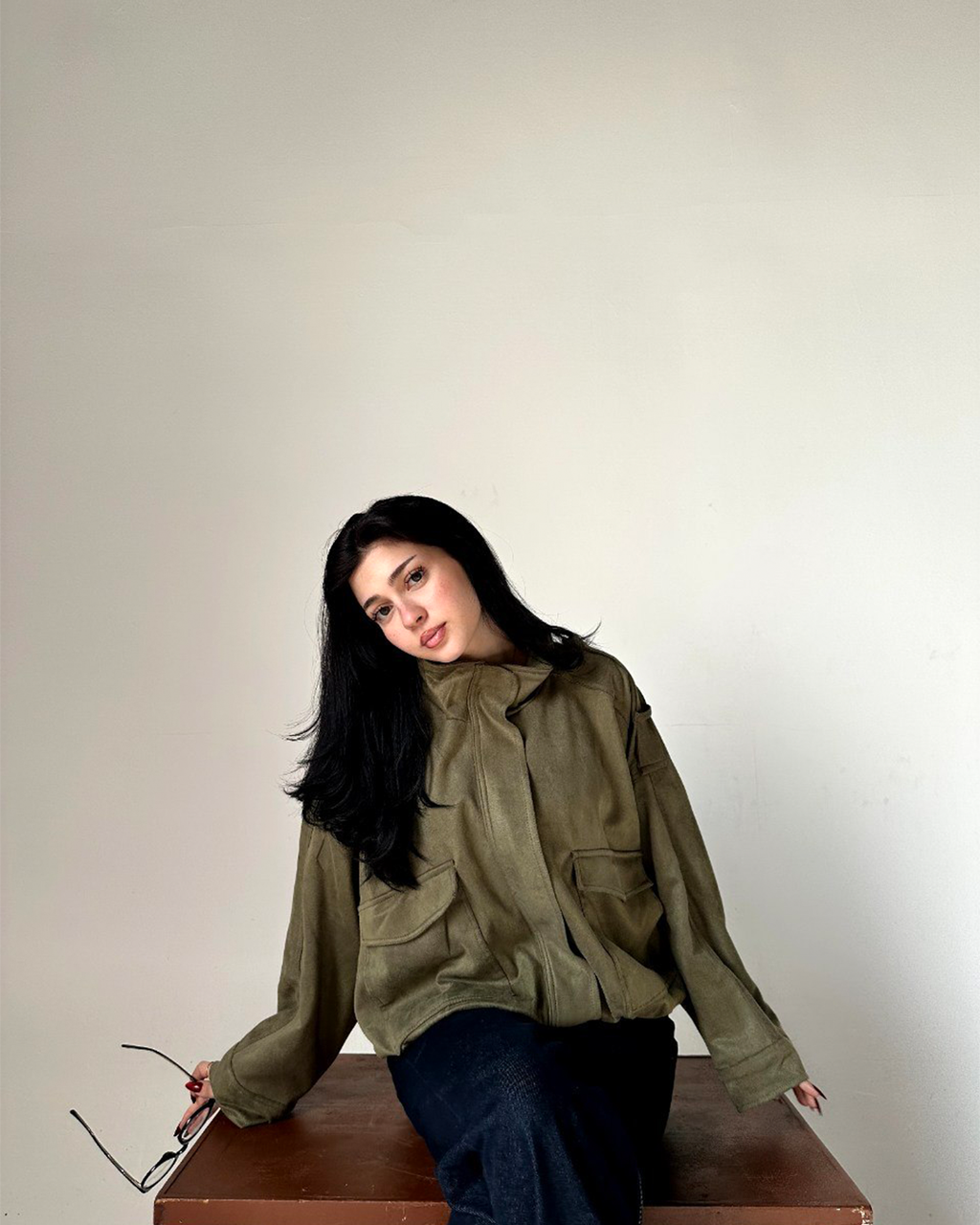 Oversized Suede-Look Utility Jacket