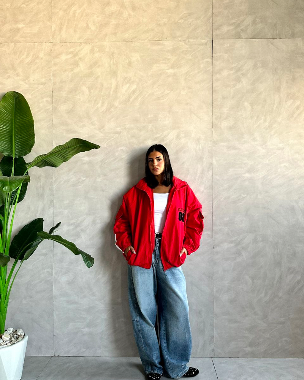 Oversized Graphic Track Jacket
