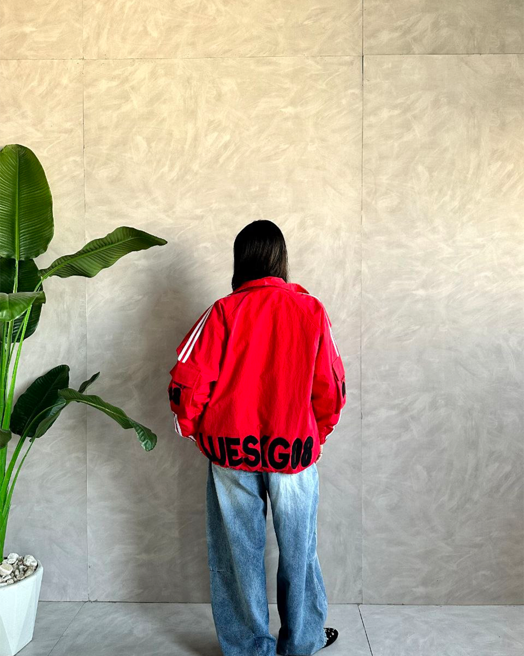 Oversized Graphic Track Jacket
