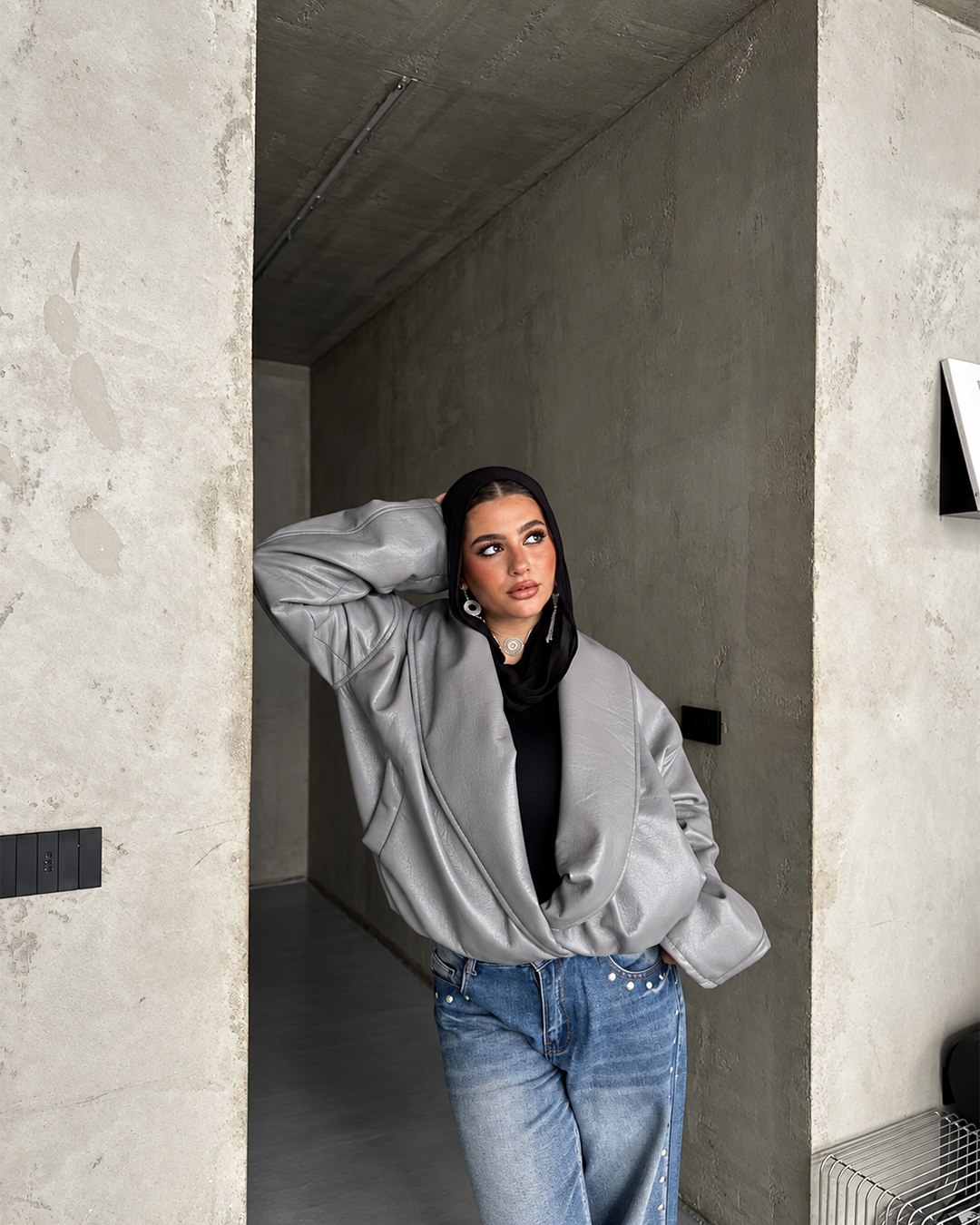 Oversized Shawl-Collar Jacket
