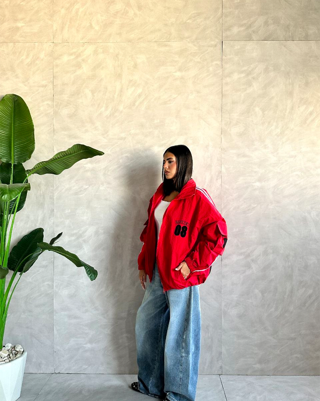 Oversized Graphic Track Jacket
