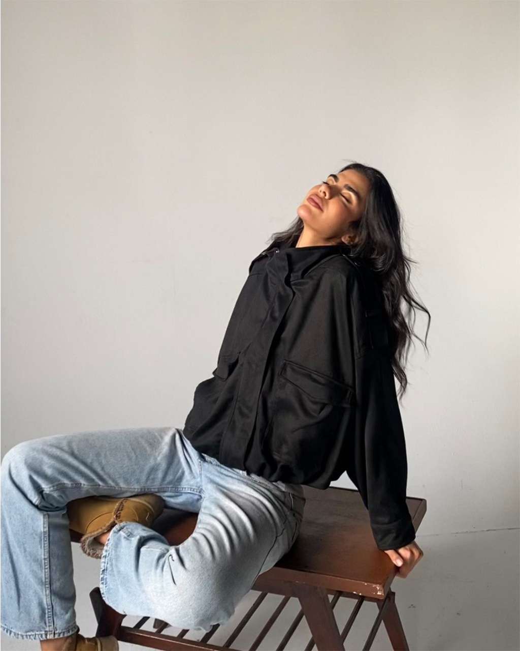 Oversized Suede-Look Utility Jacket