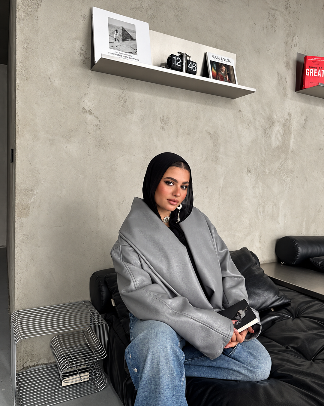 Oversized Shawl-Collar Jacket