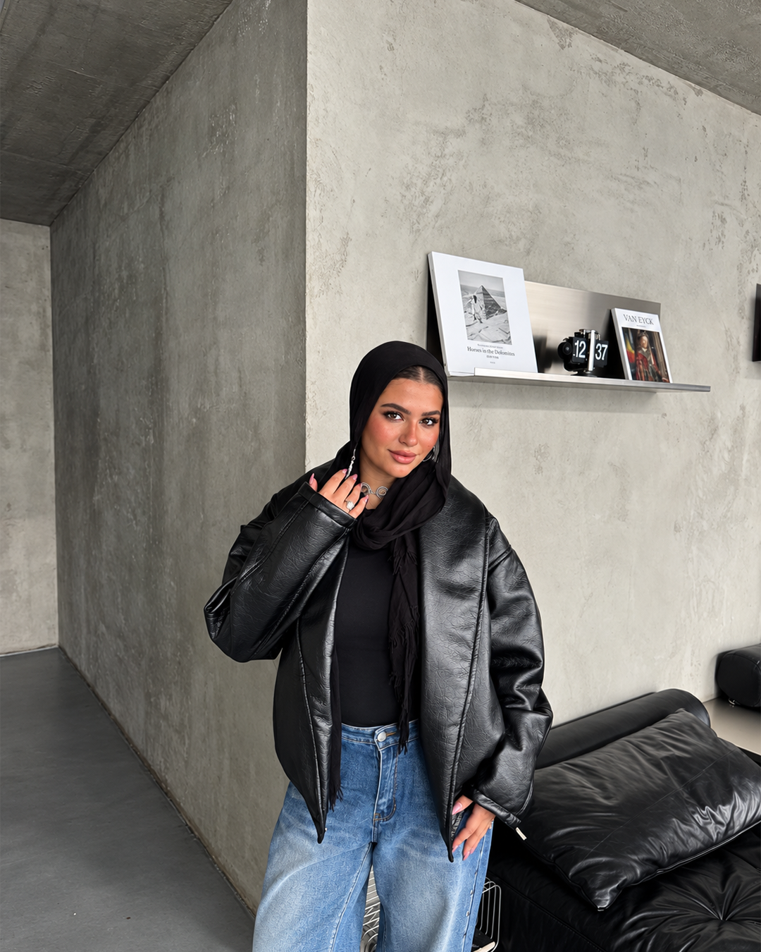 Oversized Shawl-Collar Jacket