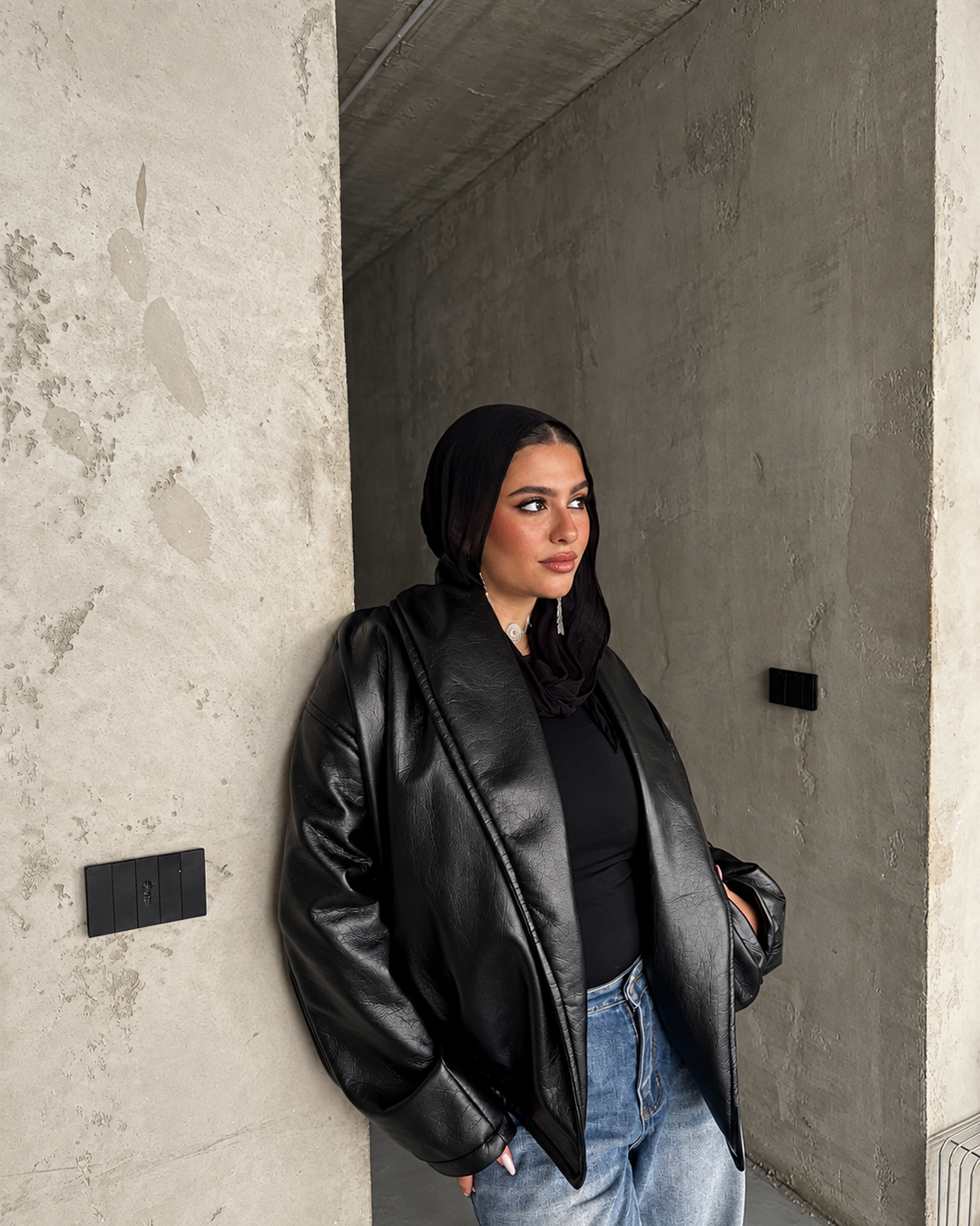 Oversized Shawl-Collar Jacket
