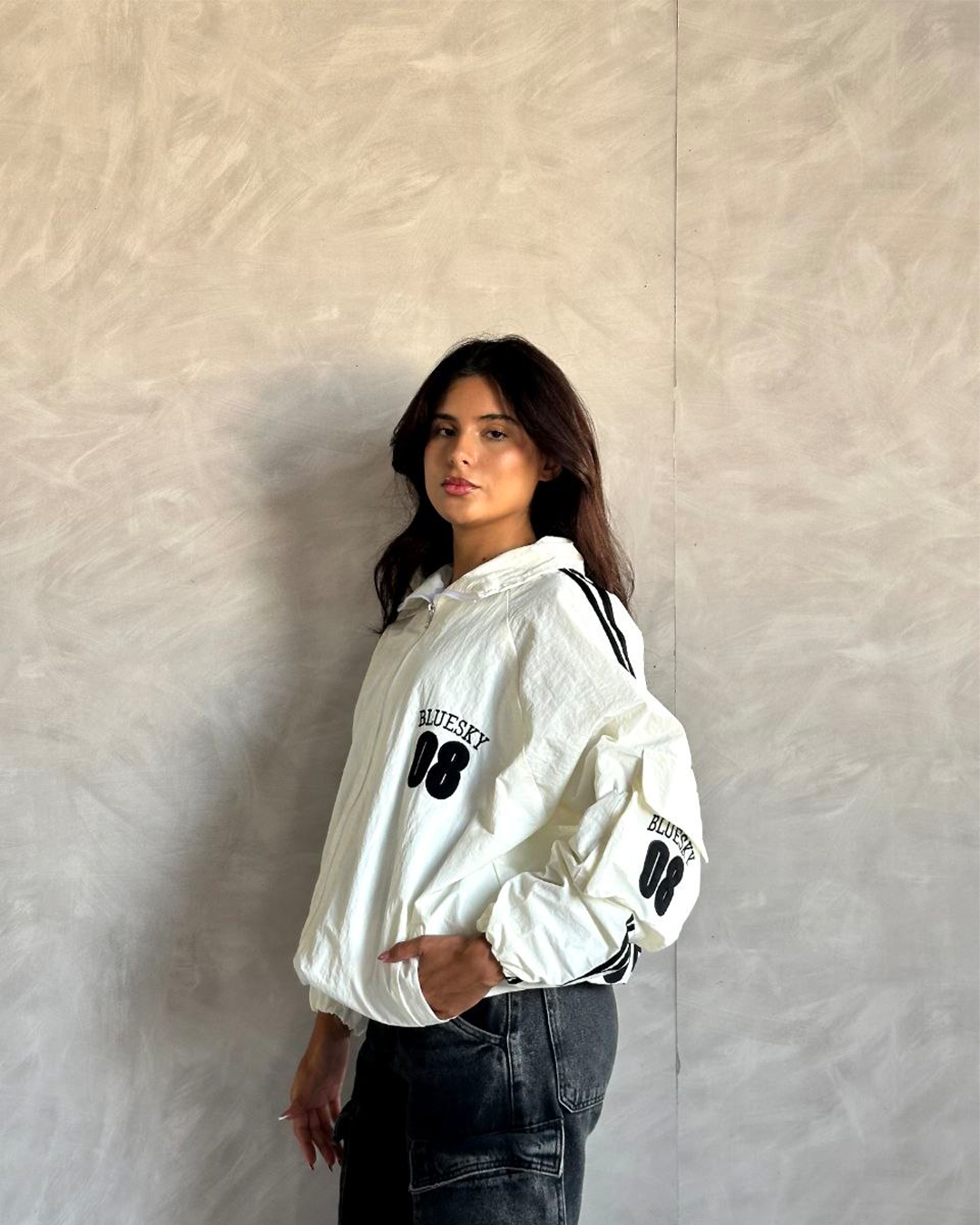 Oversized Graphic Track Jacket
