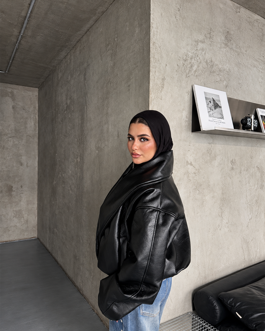 Oversized Shawl-Collar Jacket