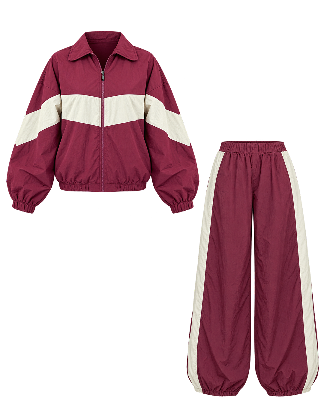 Retro Colorblock Parachute Tracksuit