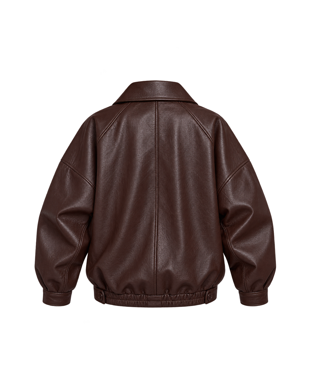 Shawl-Collar Leather Bomber Jacket